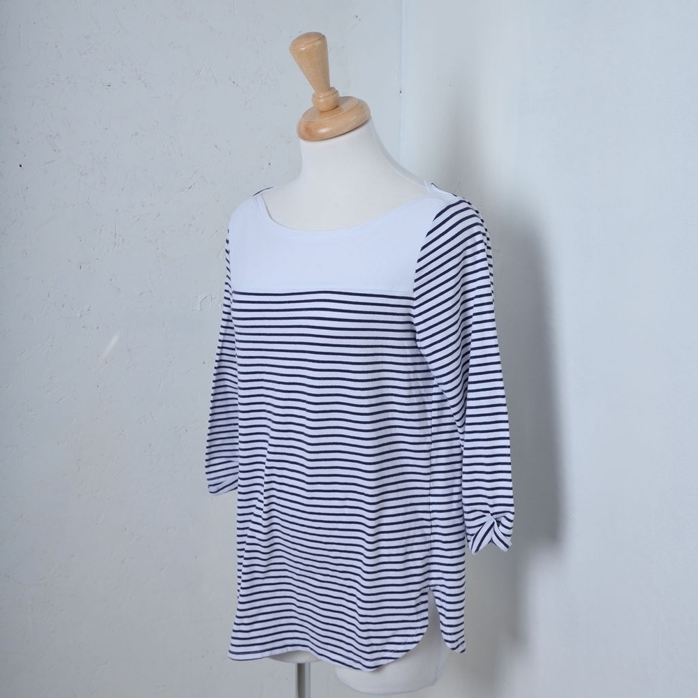Reitmans | Black & White striped half sleeve women's sweater - Picture 12 of 14